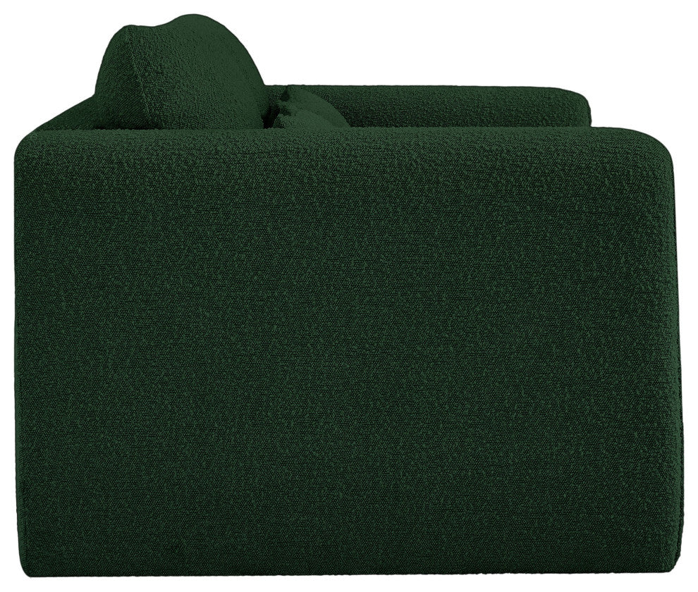 Stylus Boucle Fabric Upholstered Loveseat, Green