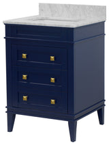 Eleanor 24" Bathroom Vanity, Royal Blue, Carrara Marble