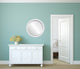 Pasadena Framed Round Mirror, Linen White, 15"x15"