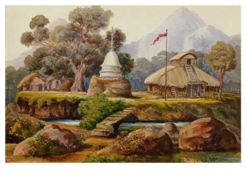 "Buddha-Tempel bei Billahus-Oya Ceylon" Paper Print by Ernst Haeckel, 20"x14"