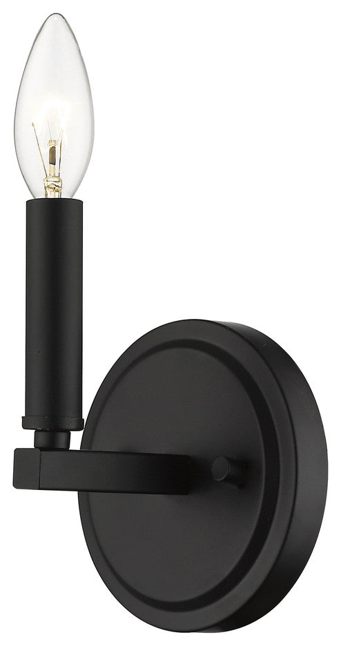 One Light Matte Black Wall Sconce