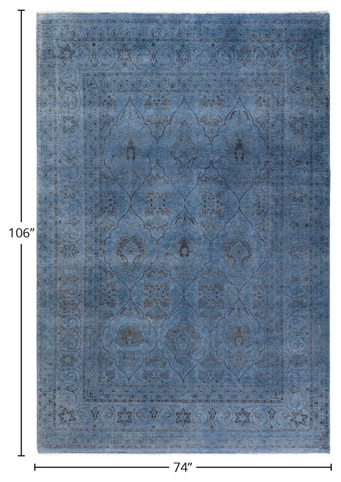 Fine Vibrance, One-of-a-Kind Hand-Knotted Area Rug Gray, 6'2"x8'10"