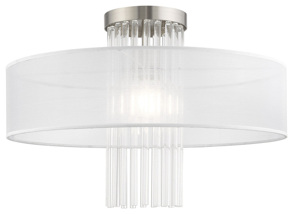 Livex Lighting Brushed Nickel 1-Light Ceiling Mount