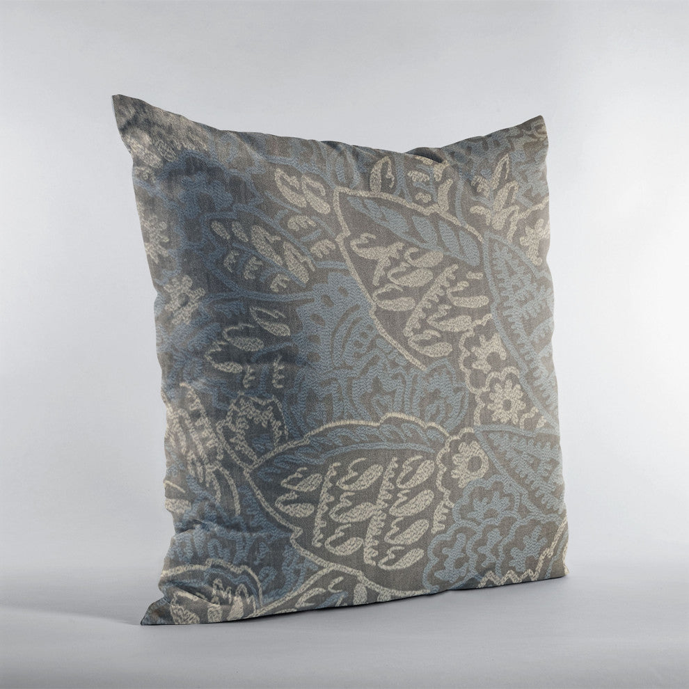 Plutus Blue Festive Jacquard Luxury Throw Pillow, 20"x26"