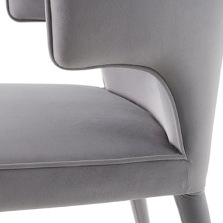 Modrest Lucero Modern Grey Velvet Dining Chair