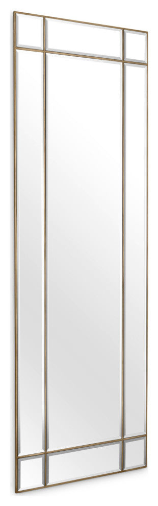 Vintage Brass Framed Bevelled Mirror, Eichholtz Beaumont