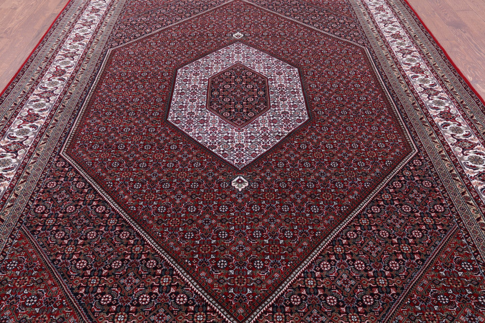 Fine Persian Bijar Handmade Wool and Silk Rug 8' 1" X 11' 8" Q6717