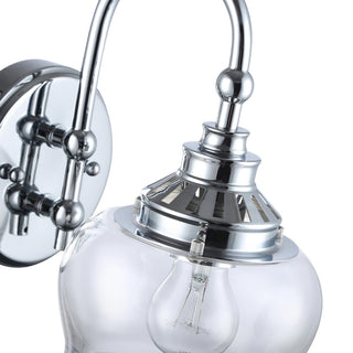Daphne 1-Light Wall Sconce, Chrome With Clear Glass