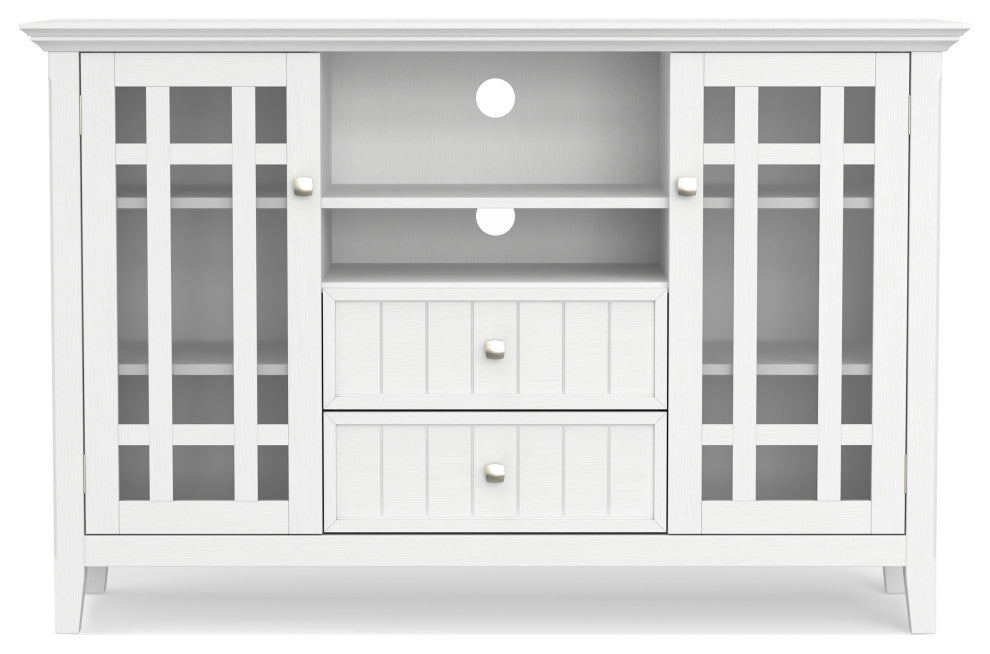 Bedford Solid Wood Tall TV Media Stand For TVs up to 60", White