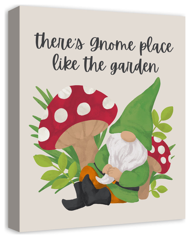 Gnome Garden Mushroom 2 16x20 Canvas Wall Art