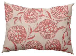 Antique Flowers Decorative Throw Pillow, Blush Coral, 14"x20"