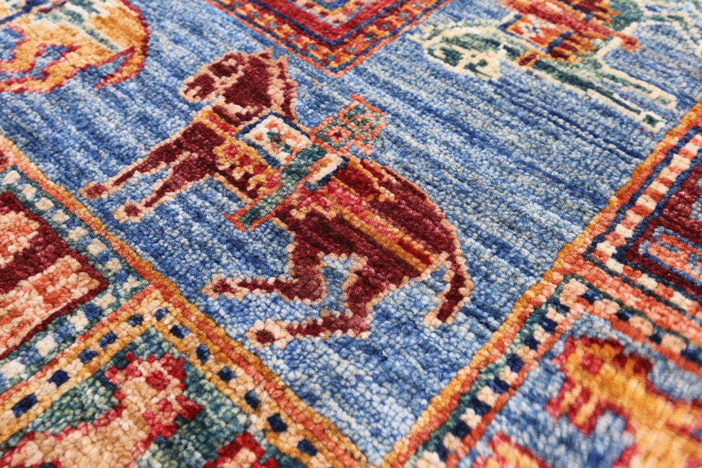 Antiqued Pazyryk Historical Design Handmade Rug 2' 7" X 4' 3" Q10868