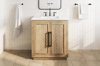 Home Living 30" Single Bathroom Vanity, Linen Oak