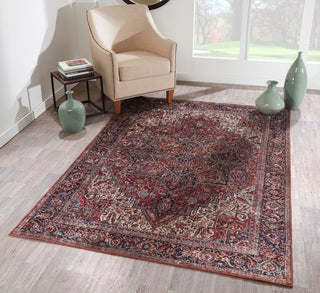 Momeni Karachi Polyester Burgundy Area Rug 5'x8'