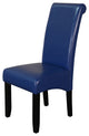 Milan Faux Leather Blue Dining Chairs, Set of 2, Blue