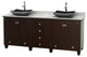 Acclaim Espresso Double Vanity, 80", Altair Black Granite, White Carrera Marble