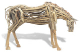 Coastal Home DÃ©cor 'Driftwood Horse Grazing' Rustic Handmade Folk Sculpture