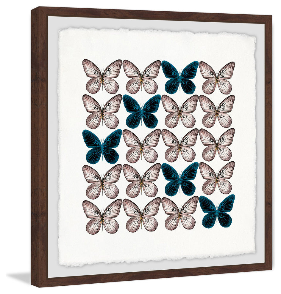 "Butterfly Pattern" Framed Painting Print, 24"x24"