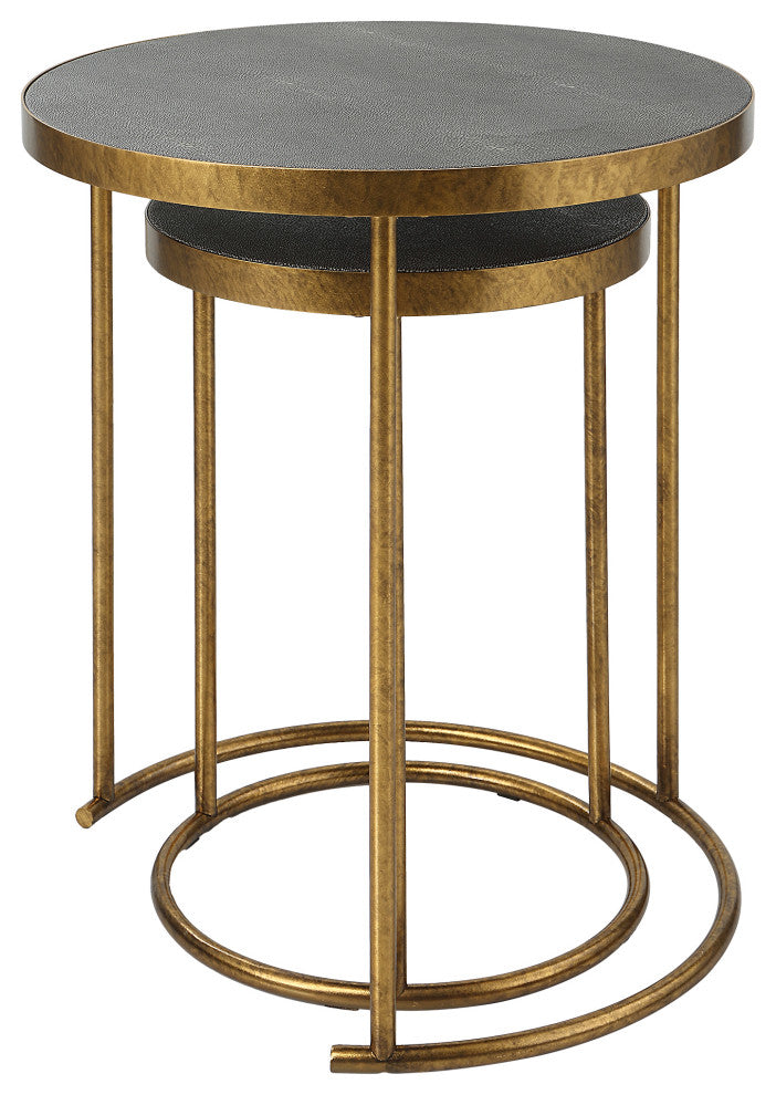 Uttermost Aragon Brass nesting tables, 2-Piece Set