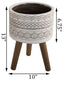 10" Tribal Fiberglass Planter, White