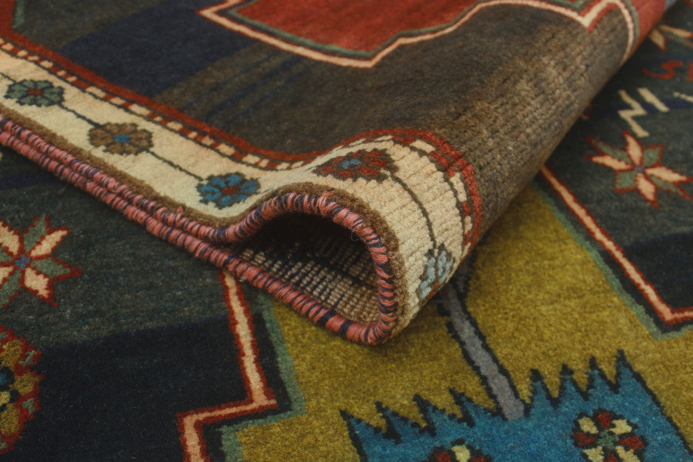 Fine Vintage Distressed Sekayi Charcoal/Burgundy Runner, 3'3x13'0