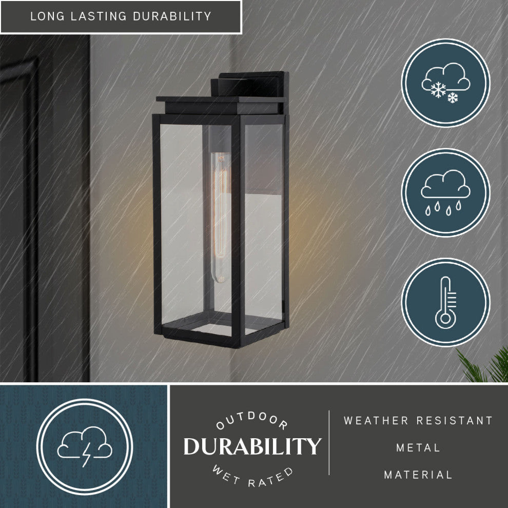Vaxcel Lighting T0777 Uptown 16" Tall Outdoor Wall Sconce - Matte Black