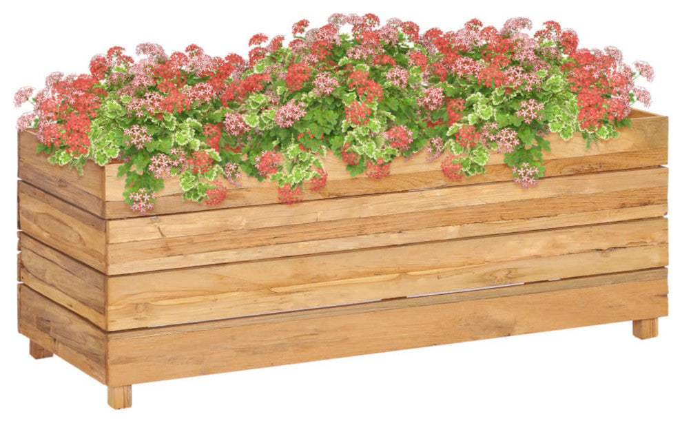Vidaxl Raised Bed 39.4"x15.7"x15" Recycled Teak and Steel