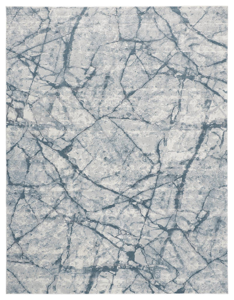 Halton Contemporary Marble Rug, Teal Blue, 10'x13'