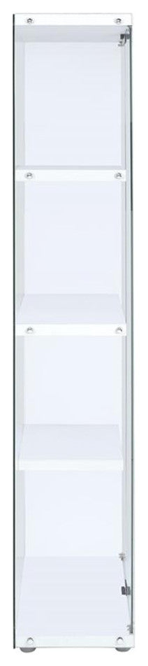 Bowery Hill 68"H Contemporary 3-Shelf Glass Display Cabinet in Clear