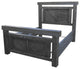 Barnwood Style Timber Peg Panel Bed, Smokey Gray, Queen