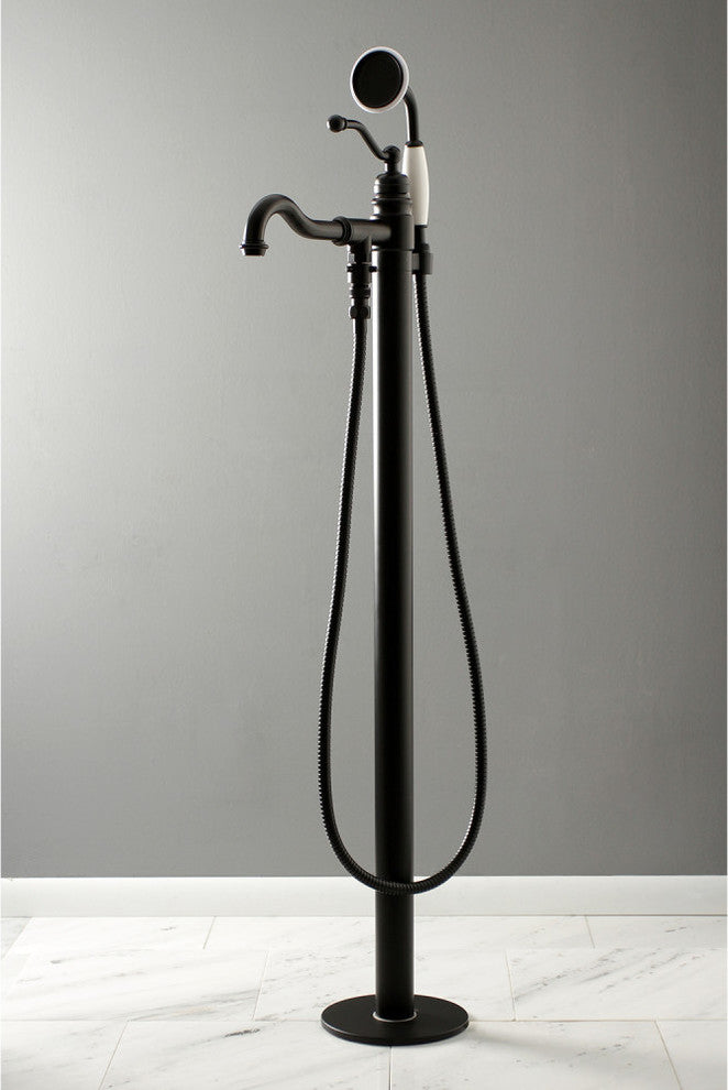 Kingston Brass Freestanding Tub Faucet With Hand Shower, Matte Black