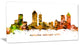 "Atlanta Georgia Skyline" Cityscape Painting Canvas Print, 32"x16"