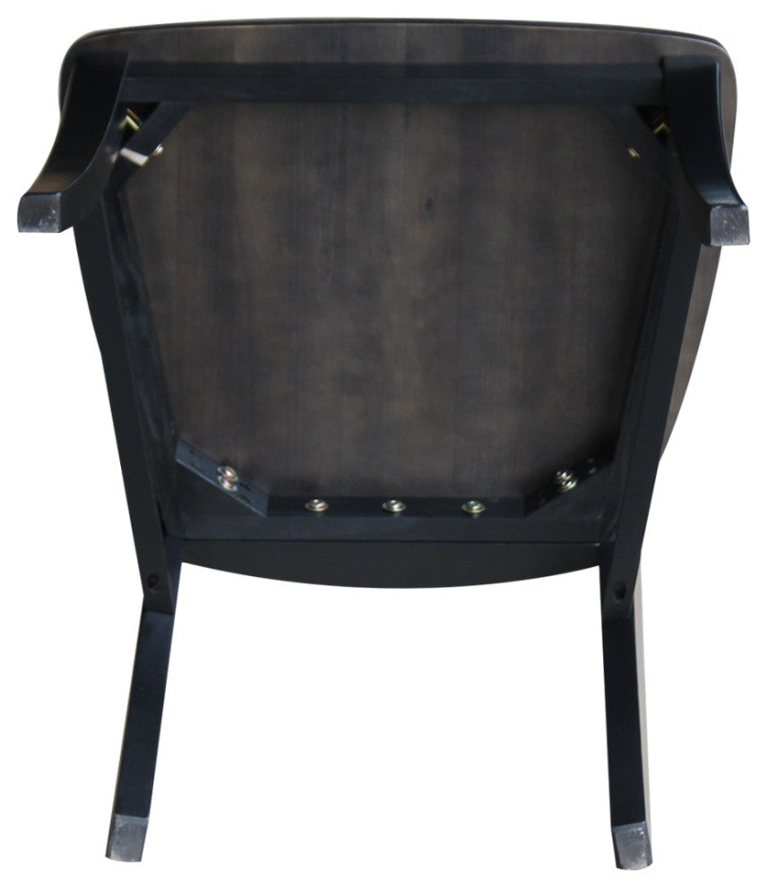 Set of Two Roma Ladderback Chairs, Coal-Black/Washed Black