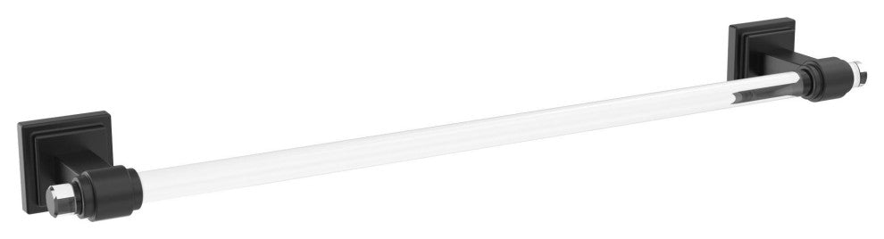 Amerock Glacio Contemporary Towel Bar, Clear/Matte Black, 18" Center-to-Center