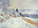 Claude Oscar Monet The Road to Vetheuil Snow Effect Gallery Wrapped Canvas