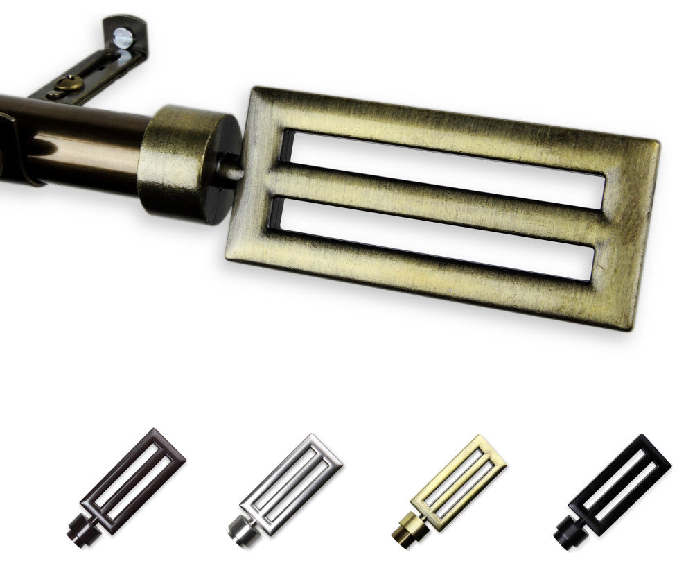 Mabel 13/16 inch dia. Curtain Rod, Antique Brass, 120"-170"