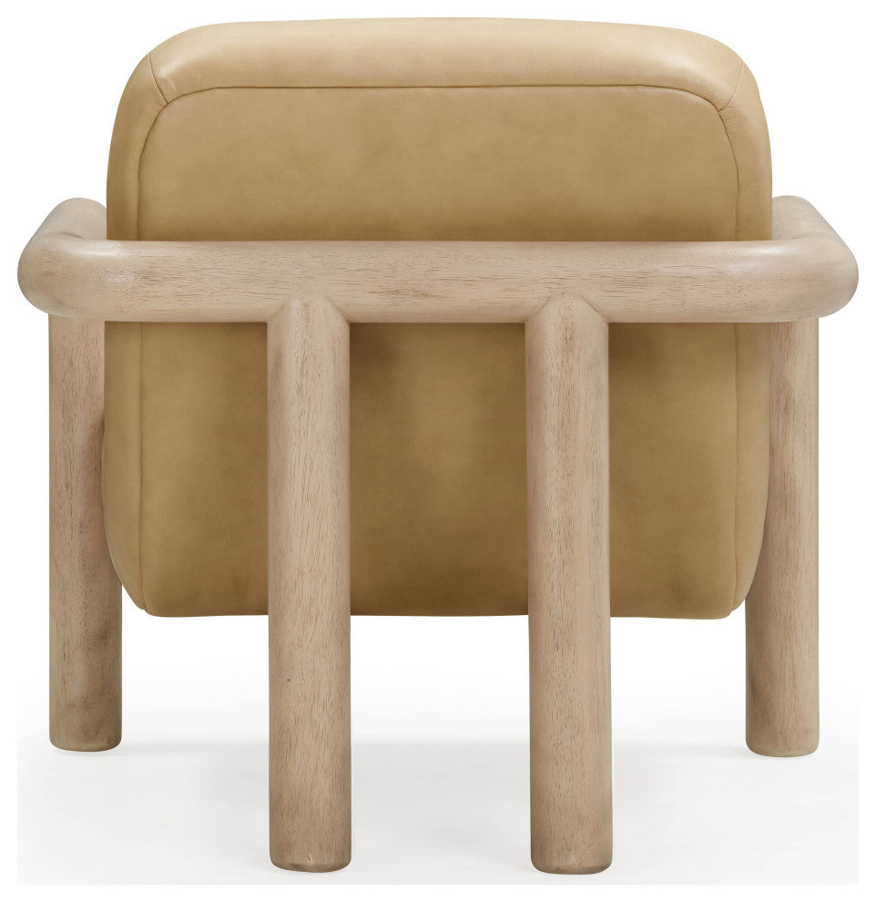 Bekah Tan Genuine Leather Accent Chair