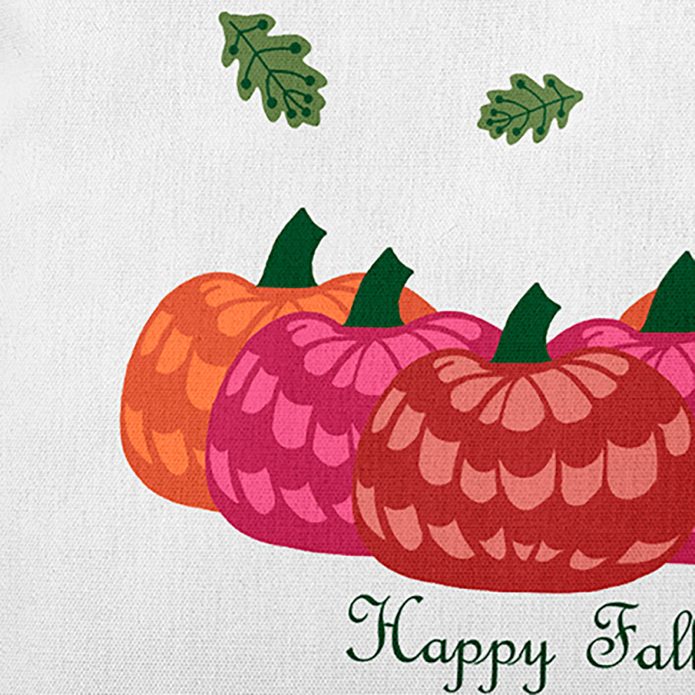 Happy Fall Pumpkins Accent Pillow, Dragon, 14"x20"