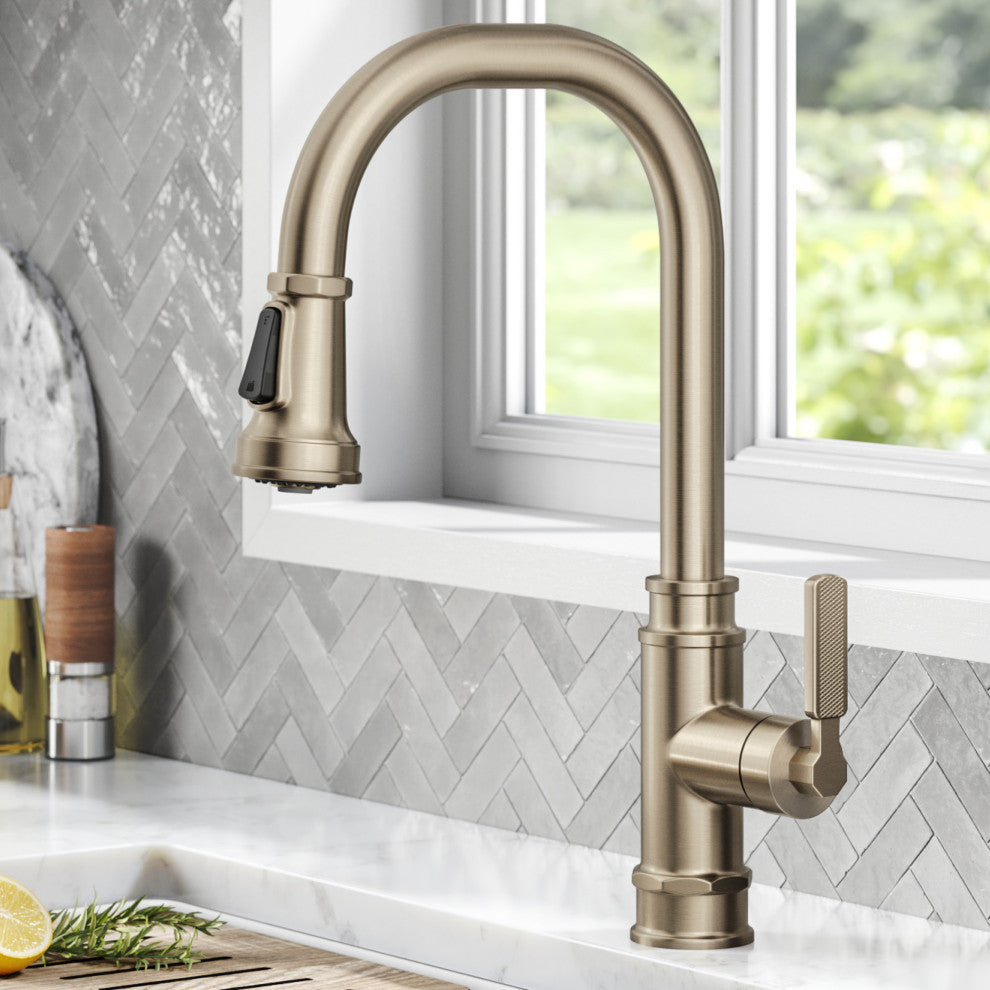 Sellette Pull-Down Kitchen Faucet, Spot Free Antique Champagne Bronze