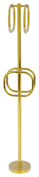 Towel Stand with 4 Integrated Towel Rings, Polished Brass