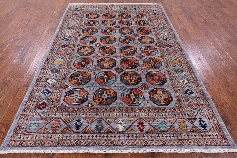6' 10" X 9' 10" Hand-Knotted Bokhara Wool Rug - Q12748