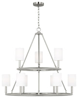Egmont 9-Light Indoor Extra Large Chandelier, Brushed Steel Silver