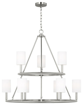 Egmont 9-Light Indoor Extra Large Chandelier, Brushed Steel Silver
