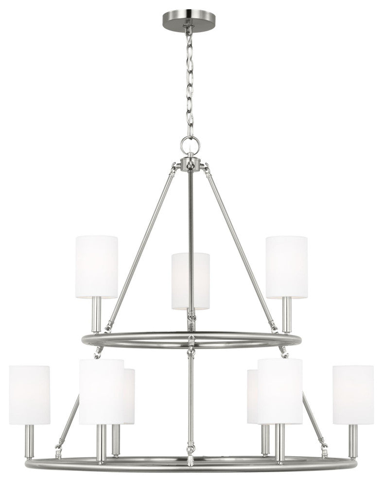 Egmont 9-Light Indoor Extra Large Chandelier, Brushed Steel Silver