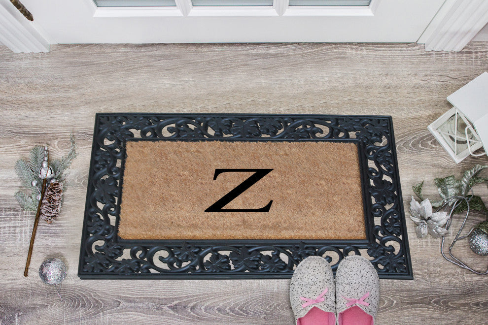 A1HC Rubber and Coir Dirt Trapper Heavy Weight Large Monogrammed Doormat 23"x38"