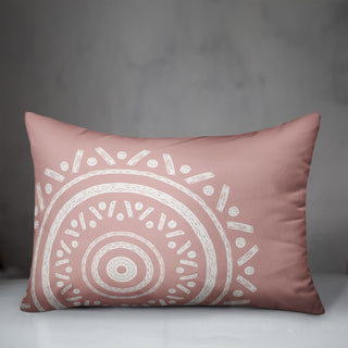 Simple Pink Boho Circle 20x14 Indoor/Outdoor Pillow