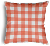 Gingham Plaid Accent Pillow With Removable Insert, Harvest Orange, 16"x16"