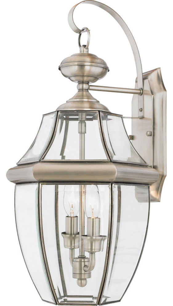 Quoizel NY8317P Two Light Outdoor Wall Lantern, Pewter Finish