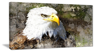 "Eagle Head With Textures" Animal Digital Art Canvas Print