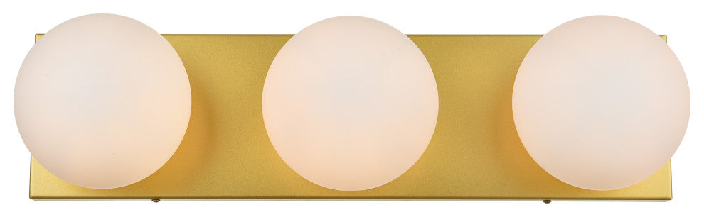 3 Light Brass And Frosted White Bath Sconce